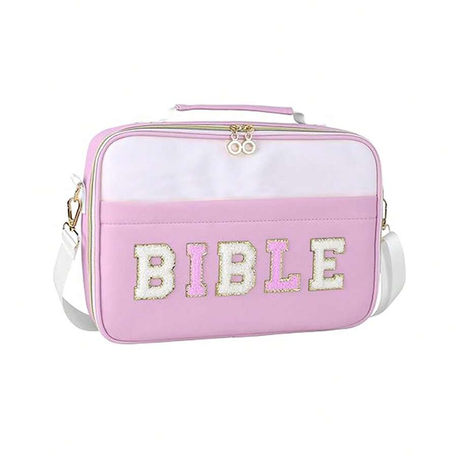 Bao đựng Kinh Thánh cỡ lớn cho phụ nữ, Hộp đựng Kinh Thánh cho bé gái, Túi đựng Kinh Thánh và túi vải, Hộp đựng Kinh Thánh cho phụ nữ, Giá đựng Kinh Thánh có dây đeo vai, Quà tặng lý tưởng cho bạn bè, gia đình. - Màu tím hoa cà - Xem 1