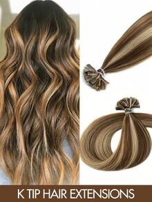 50pcs/Set Pre-Bonded K-Type Hair Extensions, Real Human Hair, Straight, 30g/Pc, U-Tip Extensions Suitable For All, Keratin Fusion High Quality Real Human Hair Machine Weft, Remy Nail U Tip Hair Extensions, Ombre Effect, No Glue Needed, Ready To Wear, Suitable For Holidays, Parties, School, Brides, Gifts - Multicolor - View 20