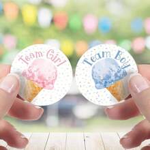 Whats Scoop Gender Reveal Boy Or Girl Stickers, Pink Or Blue Gender Reveal Decorations - 40 Count - 舀 - 查看 3