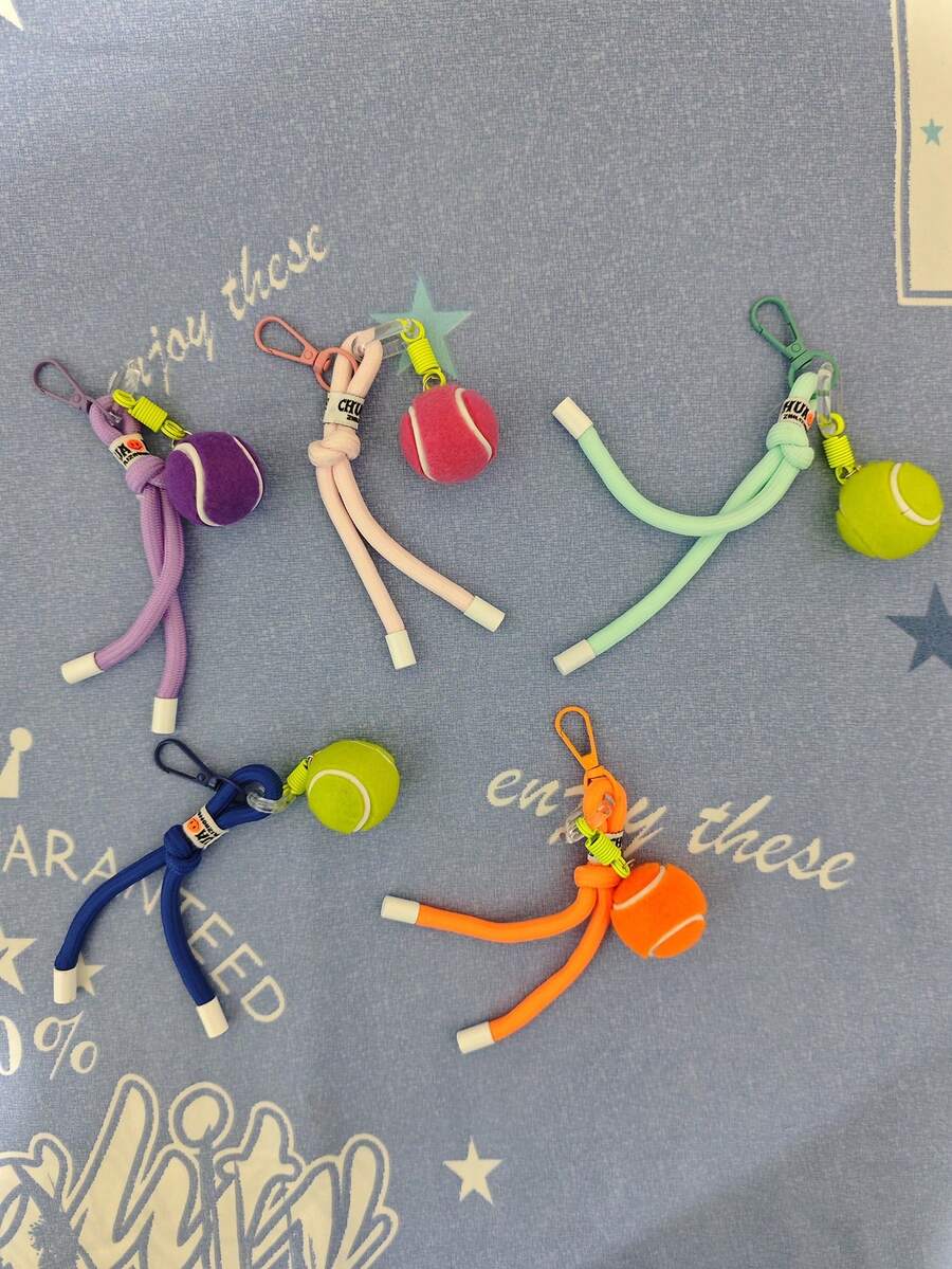 Handmade Woven Tennis Ball Bohemian Polyester Colorful Keychain, Backpack, Phone Charm, Clothing Accessory, Bookbag Lanyard, Holiday Small Halloween Accessories Teachers Day Christmas Gift Ideas Bag Accessories Lanyards With Id Holder Car Accessories Bag Charms