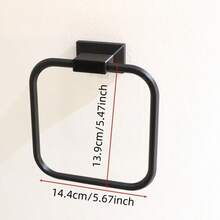 1pc Space Aluminum Rust-Proof Wall Mounted Towel Rack, Bathroom Storage Organizer, Space Saving Necessity, Household Essential