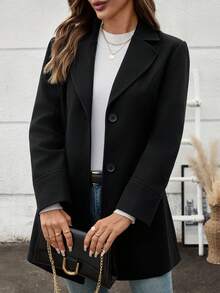 Women's Elegant Overcoat Shawl Collar Single Breasted Outerwear Winter Long Coat