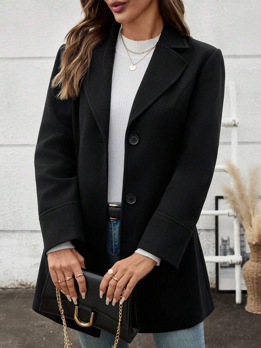 Women's Elegant Overcoat Shawl Collar Single Breasted Outerwear Winter Long Coat