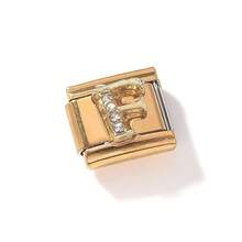 1 件 26 个字母模块化手链焊接 DIY 珠宝配件 - 金色鑲鑽-金底 - 查看 18