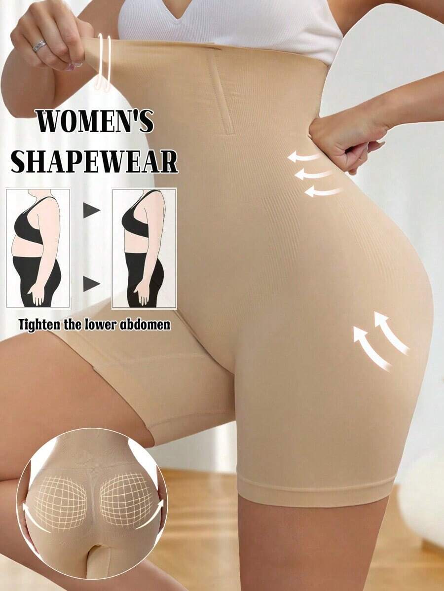 1/2 pieza Bragas moldeadoras de cintura alta, bragas sin costuras de control de abdomen, entrenador de cintura, modelador corporal que adelgaza, faja para levantar caderas y glúteos, ropa interior de mujer, faja reductora - Albaricoque - Ver 1