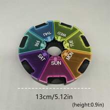 Single/Double Row One-Week Pill Box, Round Press-Type Pill Organizer, 7/14-Compartment Pillbox Of Different Sizes, Daily Regular Reminder Pill Box Monday To Sunday Full Coverage Travel Carry-On & Handbag Essentials, Efficient Management Of Vitamins & Medicines