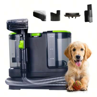 ESUPER 800W Pet Vacuum Cleaner - Deep Clean Sofa, Mattress, Carpet & Trims | 2000ml Water Tank, 600ml Waste Tank | Includes Cleaning Brush & Hose, Pet Grooming Essentials|Modern Vacuum Design|Durable Construction, Pet Grooming Supplies