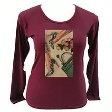 Women's Long Sleeve Blouse Plus Size Size 40 To 60 (M To G8) With Rhinestones Faith Blouse In Viscolycra Fabric - Gỗ đỏ - Xem 2