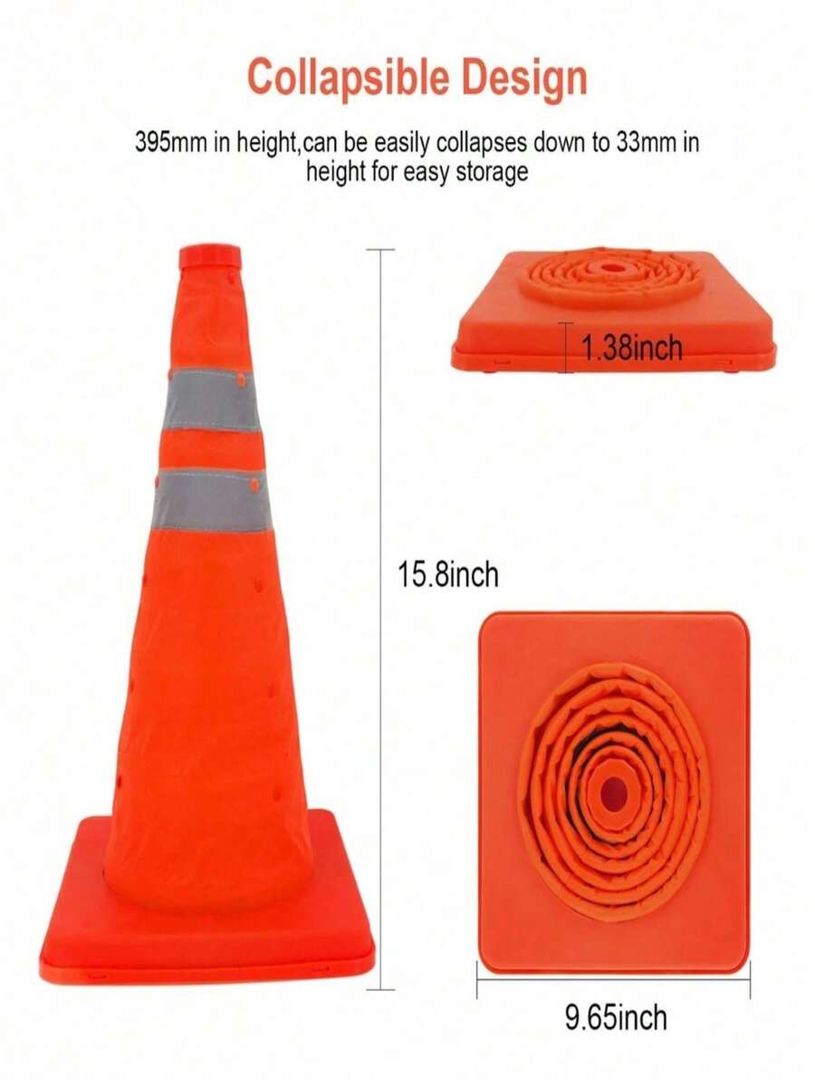 Cones De Estrada Refletivos Dobráveis De 70 Cm Cones Trafego GD - BINGO - Laranja - Visão 1
