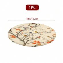 1/36 buc. Față de masă rotundă, stil boem nordic modern, cu crengi de copac și frunze, imprimare digitală, 48 in/54 in, elastică, protectoare, rezistentă la zgârieturi, potrivită pentru viața de zi cu zi, mese de interior/exterior, balcon, camping, cadou ideal - Față de masă elastică - Vizualizare 22