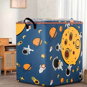 1pc Oversized Clothes & Bedding Storage Bag, Large Capacity Moving Dust-Proof Packing Box, Fabric Waterproof Moisture-Proof Organizer Bag