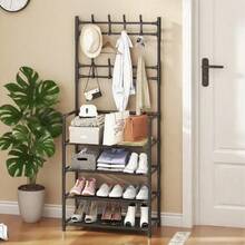 1 pieza Estantería de almacenamiento de múltiples capas, perchero de pie multifuncional para el hogar o dormitorio, gabinete para zapatos, estante para sombreros