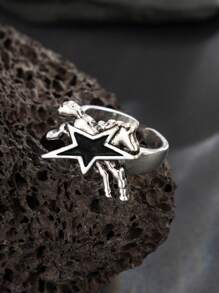 1pc Fashionable Casual Punk Star Ring, Adjustable Multi-Color Single Ring, Couple Ring, Holiday Gift - Star Horse Ring - View 10