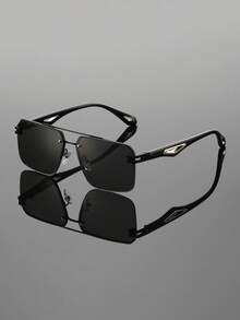 1 件复古金属男士时尚眼镜，经典大镜框