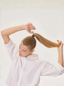 50/100pcs Canned Girls' Basic High Elasticity Hair Tie Ponytail, Simple And Seamless Elastic Hair Ties Suitable For Daily Leisure, Perfect For Women. High Elasticity Towel Hair Ties, Seamless Hair Ropes, Rubber Band Hair Accessories For Women, Canned Hair Ties, Storage Can Storage. Suitable For Women's Daily And Special Occasions (Teacher's Day, Back To School, Graduation Ceremony) Throughout The Season, As Well As For Girls' Hair Accessories. Head Accessories Elastic Band - Black - View 5