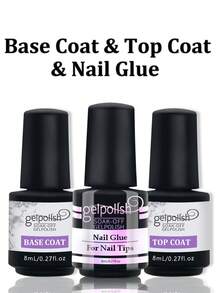 超强指甲胶，适用于水晶指甲、美甲片、按压指甲、假指甲，沙龙品质刷涂指甲胶，易于涂抹，持久耐用假指甲胶 UV / LED - 無色 - 查看 13