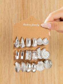 European & American Teardrop Transparent Earrings Set, Fashionable, Popular, Versatile, Brightening - White and Transparent - View 6