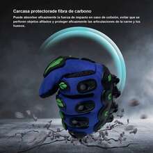 Guantes de motocicleta: transpirables, compatibles con pantallas táctiles, agarre antideslizante, equipo de motociclismo para hombre y mujer: mayor control y , diseño moderno, material flexible, para deportes al aire libre, estilo atlético, construcción duradera, ideal para motociclistas. - Azul - Ver 2