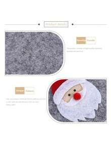 4-Piece Christmas Cutlery Storage Bag Set - Felt Santa Design (Including Knife And Fork Bags, Portable Tableware Holder Pockets) Cute Holiday Table Decoration For Christmas Party Gatherings - Multicolor - View 7