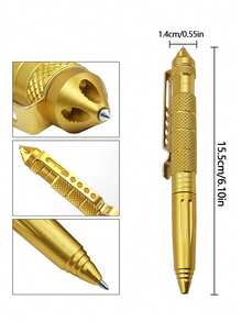 1 Penna tattica militare con 1 ricarica nera e vetro infrangibile, adatta per uomini, padri, mariti e le loro tattiche di sopravvivenza multifunzionali