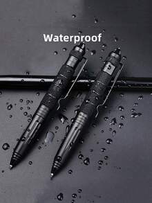 1 Penna tattica militare con 1 ricarica nera e vetro infrangibile, adatta per uomini, padri, mariti e le loro tattiche di sopravvivenza multifunzionali