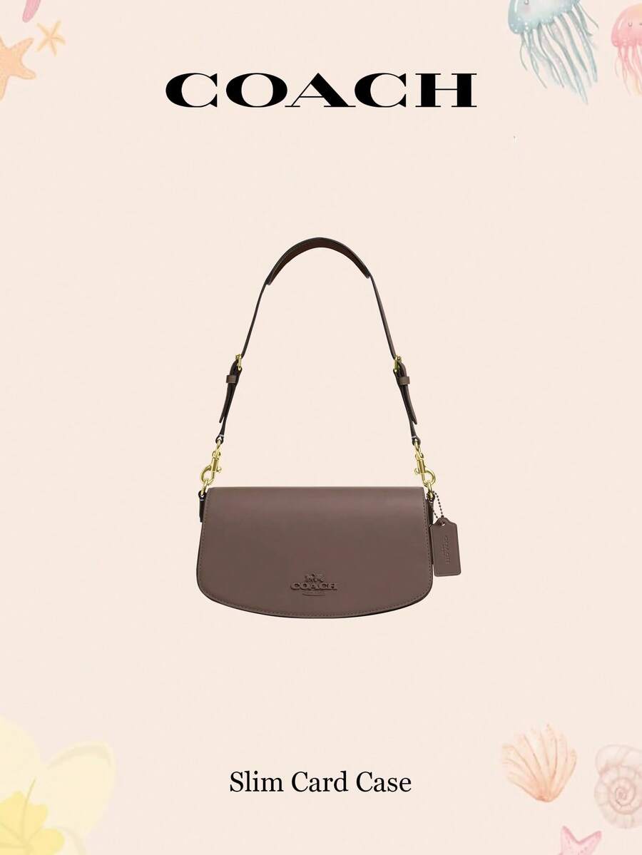 Coach Bolso de hombro Andrea para mujer: bolso de piel refinada, pequeño bolso con solapa, elegante bolso de mano para mujer, regalo para mujer, bolso y bolsos.