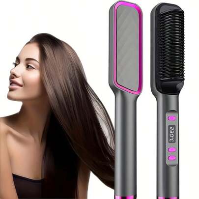 2-In-1 Hair Curler Brush With LCD Display - Quick Styling, Damage-Free, Fashionable Styling Comb, Multi-Function, Ideal Mother's Day/Birthday Gift, Hair Brush