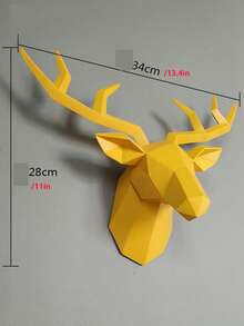 1pc Christmas Wall Decoration, Geometric European Style Fortune Simulation Animal Head Deer Head Wall Decoration, Wall Entrance Pendant Bar Wall Decoration.Perfect Christmas Gift For Lovers, Parents And Friends.