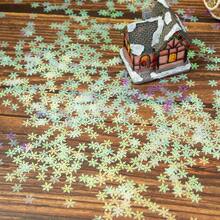 3000 件/50 克圣诞雪花五彩纸屑装饰冰雪奇缘生日派对装饰彩虹色雪花桌面五彩纸屑闪光雪花亮片适用于冬季仙境派对装饰圣诞派对装饰 - 銀色 - 查看 5