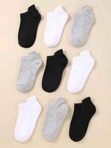 1/9/15/30 Đôi tất cổ ngắn màu đen trắng xám, tất thể thao chạy bộ cho trẻ mới biết đi, bé trai bé gái, đồ dùng cần thiết cho bé khi trở lại trường, tất mềm mại ấm áp cho trẻ em mùa thu đông, quà tặng Giáng sinh Halloween Lễ Tạ ơn - Nhiều màu - Xem 5