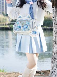 1 chiếc Balo mèo hoạt hình Y2K dễ thương, Túi JK hội nghị hoạt hình chất lượng cao Kawaii có móc khóa hình chân mèo, Túi trong suốt để trưng bày tượng nhỏ, Túi Ita tự làm, Balo du lịch tối giản sang trọng, Dây đeo có thể tháo rời cho túi đeo vai/đeo chéo, Đa năng khi đi làm, sinh viên, mua sắm, tiệc tùng, trưng bày đồ hoạt hình, du lịch và nhiều hơn nữa - Nhiều màu - Xem 4