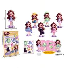 One Set Of Magnetic Quiet Book Girl Princess Dress Up Refrigerator Stickers Funny Dress Up Sticker Cartoon Pictures 3D Three-Dimensional Interesting Gift