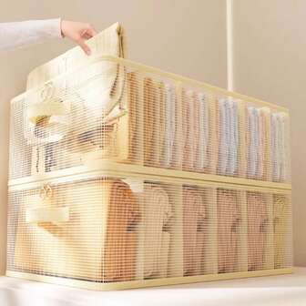 1pc Wardrobe Storage Box, Home Closet Seasonal Clothes, Quilt, Down Jacket Organizer Bag With Compartments