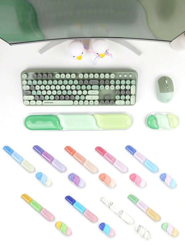 Gel Keyboard Wrist Rest Set, Transparent Wrist Rest For Keyboard And Mouse, Ergonomic Keyboard And Mouse Wrist Rest For Typing To Relieve Pain, Suitable For Offices, Games, Computers And Notebook Computers