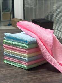 10 Peças de Panos de Prato Removedores de Óleo - Toalhas de Cozinha de Fibra de Madeira Pura | Sem Resíduos, Não Soltura e Absorvente | Almofadas de Limpeza de Gordura Reutilizáveis para Louças (Cor Aleatória)