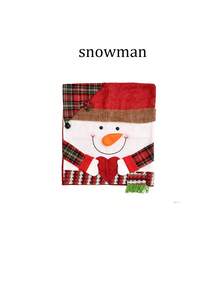 1件装圣诞椅套，可爱卡通雪人圣诞老人麋鹿圣诞假日派对椅背套，厨房餐椅套套装，适用于节日派对装饰、家居装饰、圣诞装饰、房间装饰、冬季圣诞装饰、家居圣诞礼物、圣诞装饰