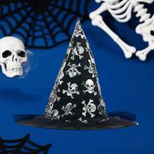 Halloween Witch Hat For Adult Creative Mesh Skull/Star/Bat Wicked Hat For Cosplay Party - Silver - View 4