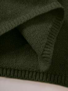 女士休闲宽松奶油黄色返校节基本款开衫毛衣，适合日常、茶会、旅行、秋冬 - 軍綠色 - 查看 9