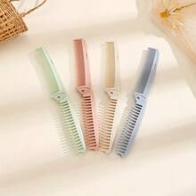 1pc/2pcs/4pcs Portable Foldable Comb, Anti-Static Dual-Use Comb, Fine-Tooth Double-Sided Design, Travel Mini Bangs Comb, Home Air Cushion Massage Brush, Essential For Female Students Dorm, Suitable For Daily Travel, Styling Tool For Normal Hair - Multicolor - View 18