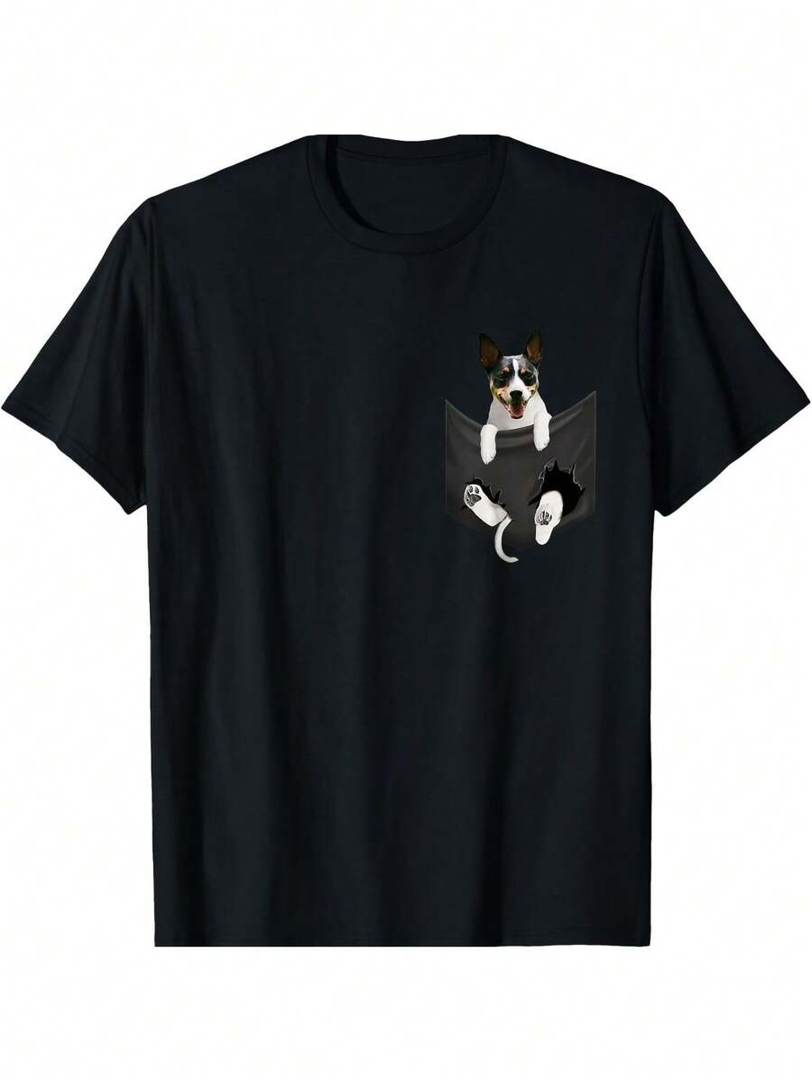 camicia uomo estiva Magliette Abbigliamento Rat Terrier Cane in tasca, Cucciolo di Rattie, Ratting Terrier, camicia uomo estiva Magliette Abbigliamento Cotone Maglietta per ragazzi, Abbigliamento per ragazze preadolescenti per la scuola, camicia uomo estiva Magliette Abbigliamento Cotone Maglietta per ragazzi, Abbigliamento per ragazze preadolescenti per la scuola - nero - Visualizzare 1