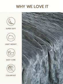 1 件提花格子沙发毯，厚实舒适的面料，带来温暖舒适的深度睡眠 - 深灰色 - 查看 2