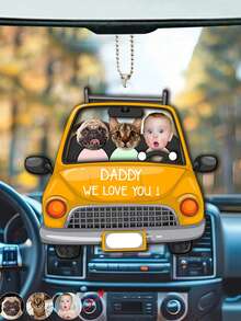 1/3pcs Custom Photo And Text Drive Daddy Car Ornament Keychain, Personalized Photo Acrylic Car Decor Accessories, Personalized Car Hanging, Drive Daddy Customized Baby Photo Acrylic Car Hanging, Funny Customized Drive Daddy Acrylic Hanger Gift Idea For Husband, Birthday Gift Idea For Papa, Couple Gift, Valentine Gift, Anniversary Gift, Father's Day Gift, Best Friend Gift, Gift For Dad, Gift For Boyfriend.