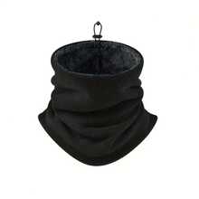 1 peça de cachecol masculino quente para o pescoço - malha de poliéster respirável e resistente ao vento com forro térmico, cachecol reversível para ciclismo no inverno, cor sólida (preto/cinza), lavável à mão, equipamento para clima frio, forro de alta qualidade, cachecol versátil para o pescoço, estilo de vida ativo - Multicolorido - Ver 3