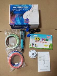 3D Printing Pen Drawing Toy, DIY Graffiti 3D Painting Supplies, Adjustable 3-Speed One-Key Retraction, Suitable For 6-12 Years Old Boys And Girls, Creative Birthday Gift (Accessory Color Random, Pen Refill Not Included) - Multicolor - View 11