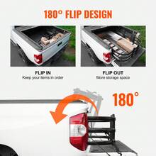 Truck Bed Extender, Aluminum Retractable Tailgate Extender, 55.5"-68", Fits For Super Duty, F150, Dodge Ram 1500/2500/3500, Toyo Ta Tundra, Nissan Titan, Chevrolet Silvera Do, GMC Sierra - Black - View 4