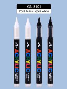 GuangNa 12pcs/Set Solid Color Acrylic Paint Markers, Fine Tip, Suitable For Rock Painting, Canvas, Tires, Wood, Metal, Plastic, Fabric, Glass, Ceramics And DIY Crafts. Quick Drying Water-Based Marker Set, Includes 288 Colors. - Multicolor - View 11