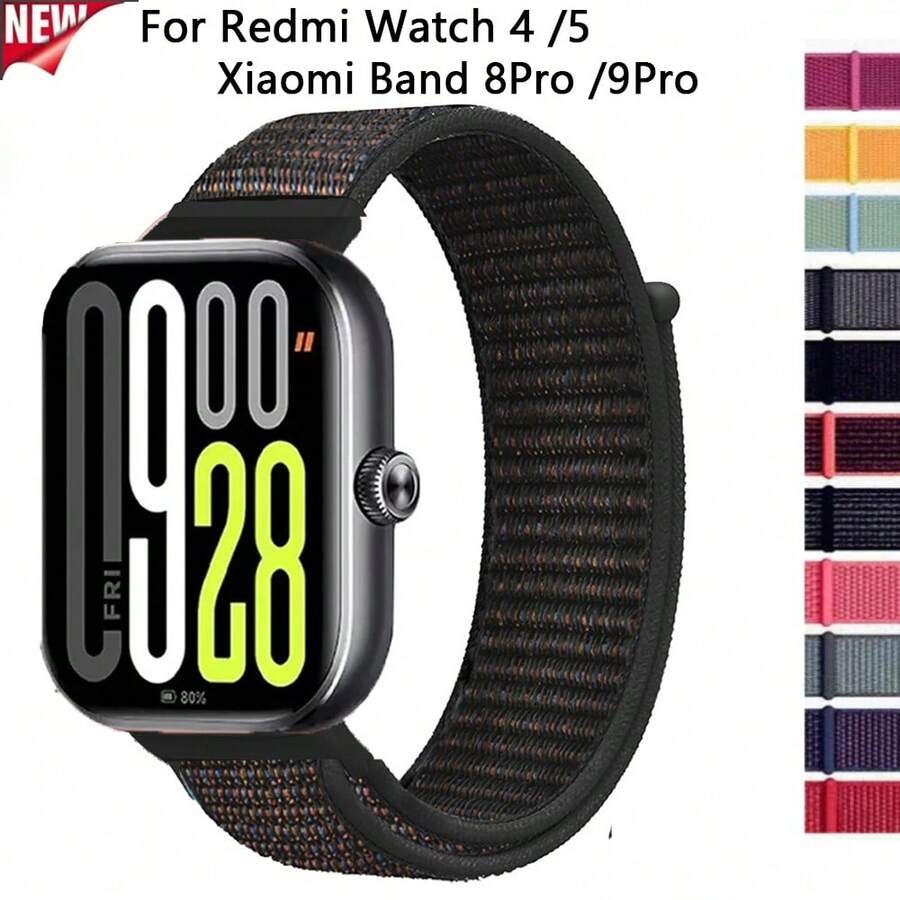 Alça de Nylon Respirável para Redmi Watch 5/4, Pulseira Confortável Compatível com Xiaomi Mi Band 8 Pro/9 Pro, Acessórios de Cinta, Pulseira de Relógio Substituível Suave, Durável e Ajustável para Smartwatch e Rastreador de Fitness