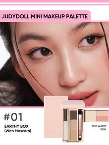 JUDYDOLL Mini Makeup Palette, Compact Eyeshadow Palette, Makeup Combo Palette, Eyelash, Travel & Commute Daily Makeup, Matte Highlighter Eyebrow Powder Contour