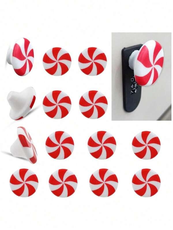 12 pezzi Copri pomelli per mobile natalizi, robusti copri pomelli in silicone a forma di Babbo Natale per cassetti e mobili, decorazioni natalizie per la casa (5 modelli), decorazioni per la stanza, decorazioni invernali