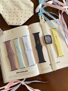 6 Pack Sport Band For Compatible With Apple Watch Series 11/10/9/8/7/6/SE/SE2/Ultra 2 38mm 40mm 41mm 42mm 44mm 45mm 46mm 49mm - Active Breathable Soft Silicone Straps, Elegant Fashion Gift Set - 42mm(Series 123)/44/45/46/49mm - View 16